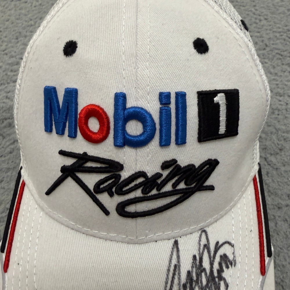 NASCAR Mobil 1 Racing Tony Stewart 14 Trucker Hat White Adjustable Mesh Cap Mens - Picture 2 of 8